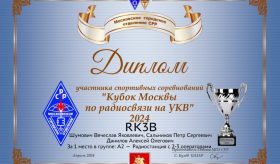 Коллектив радиостанции RK3B – победители Кубка Москвы по радиосвязи на УКВ 2024